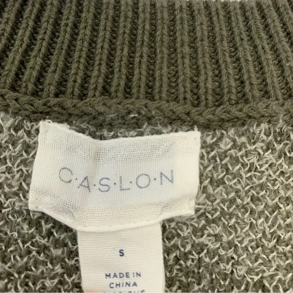 Caslon Sweater Woman Small  V Neck Long Sleeve Green Camouflage Casual Workwear - Picture 8 of 11